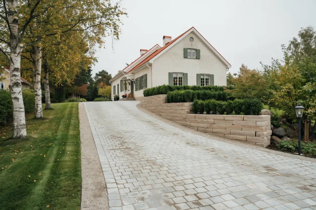 markarbete och terrassering f r ny uppfart i svaln s djursholm