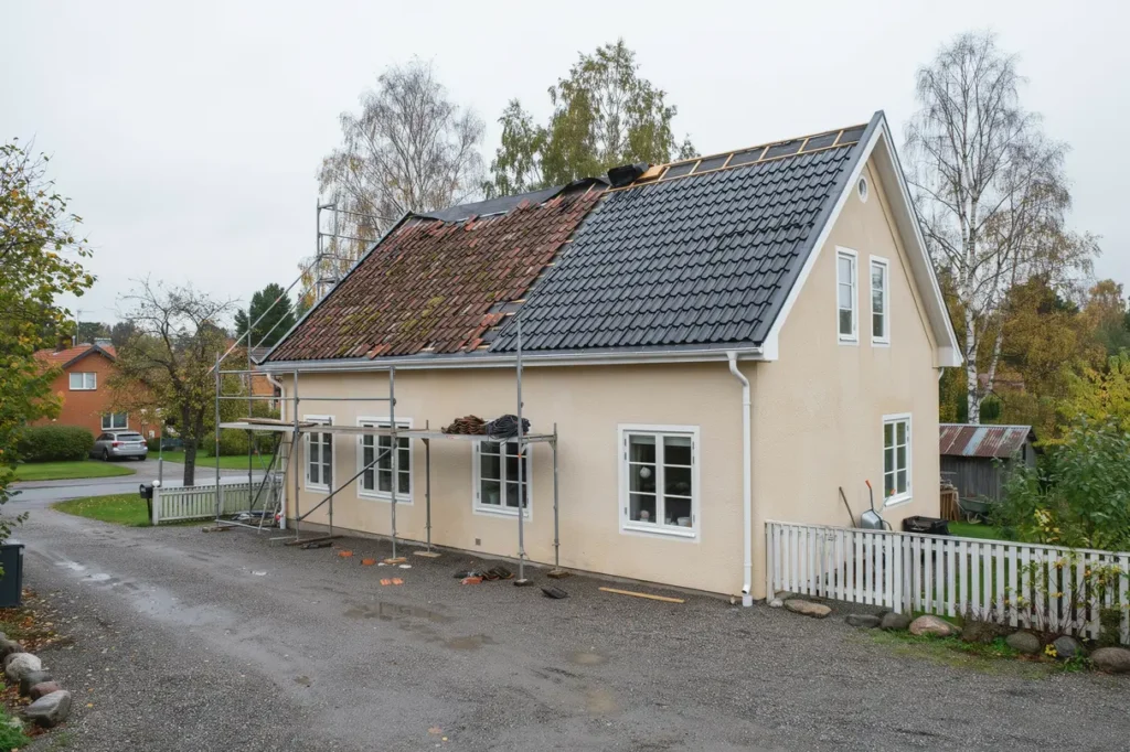 byta tak p villa tecken p slitage materialval och detaljer som avg r ett h llbart resultat
